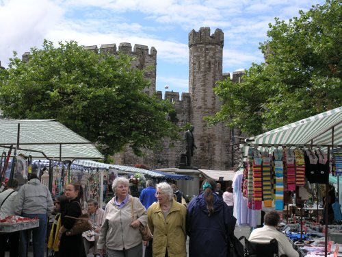 Caernarfon market, Gwynedd, Wales