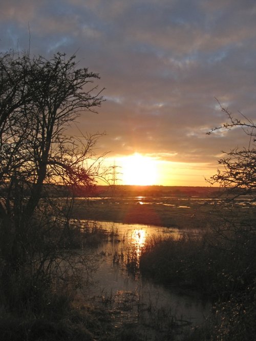 Sunset over Westcourt Marshes