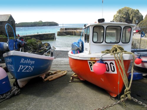 Fishing boats at Mullion Harbour