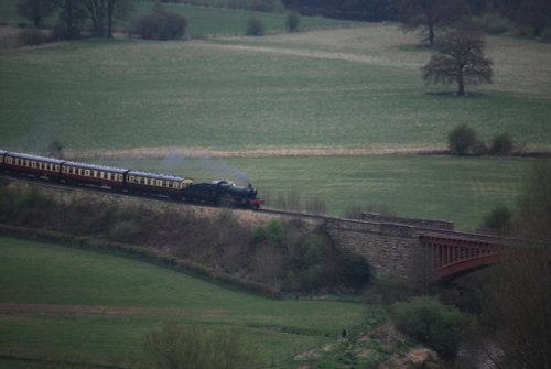 View of Severn Valley railway and Victoria Bridge from Seckley Viewpoint