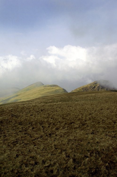 Clouds forming over some peaks.