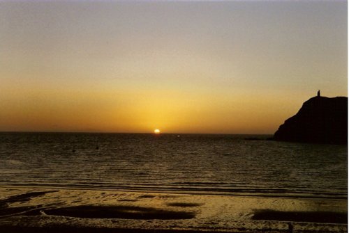 Sunset over Port Erin Isle of Man