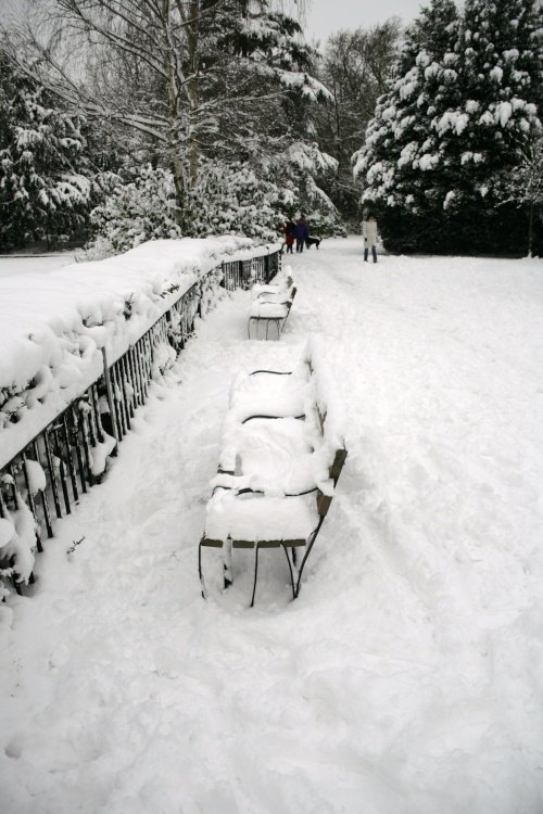 White benches!