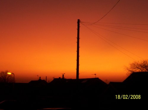 The red Sky at night 17.47 18th Feb 2008