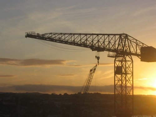 Sunset over Falmouth Docks