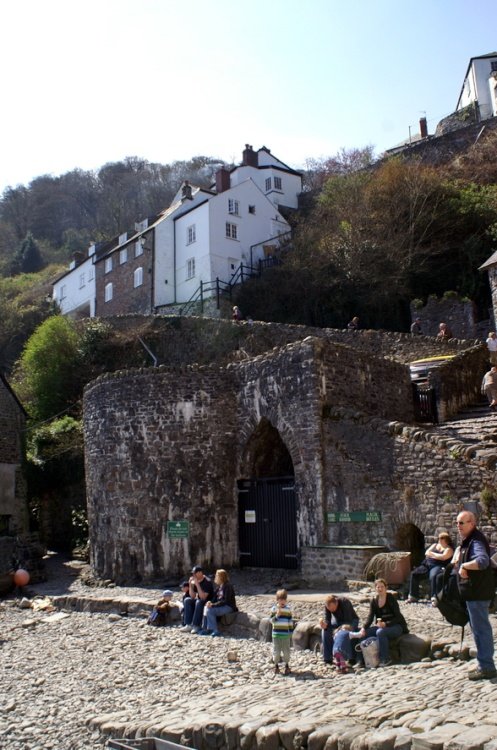 Looking back up to the village from the beach.