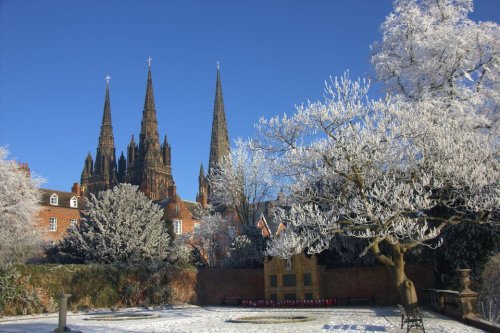 The Cathedral Spires from The Memorial Garden