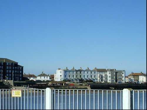 Looking down along the golden beach