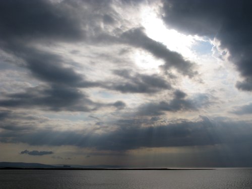 The sun sets over the Bristol Channel