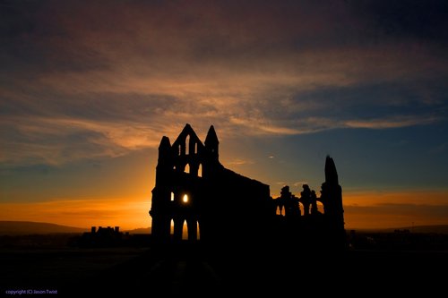 Whitby Abbey at sunset