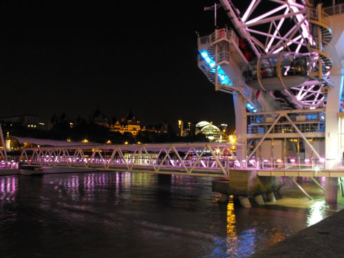 Looking past the eye downriver towards Charing Cross Station