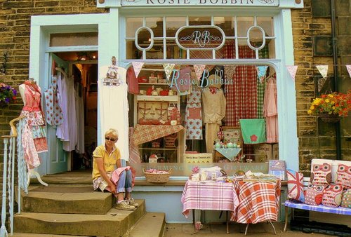 One of the colourful shops!