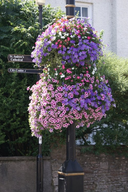 Lamp post flower box