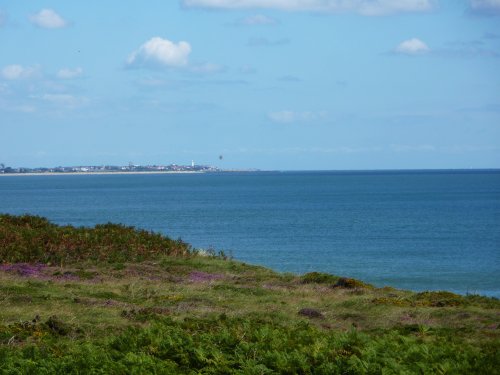 On Dunwich Heath with a view of Souhwold in the distance