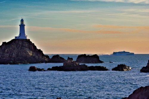 Condor High Speed Ferry Passing the Corbière Lighthouse