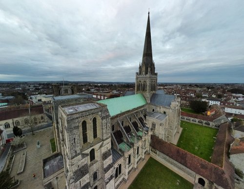 Aerial view of Chichester Cathedral