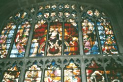 Medieval stained glass at Fairford's St Mary's Church