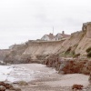 Happisburgh (pronounced Hazeborough), Norfolk, heavily eroded coastline, complete with debris