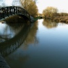 Where the Oxford Canal merges with the River Cherwell at Enslow, near Bletchingdon, Oxon.