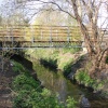 The new footbridge across the River Pinn, Eastcote village