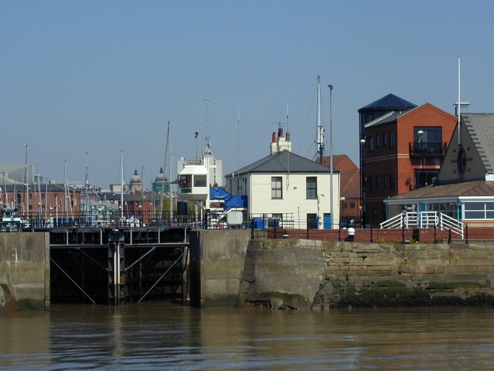 Looking across Humber Dock Basin at the enterence to the Hull Marina