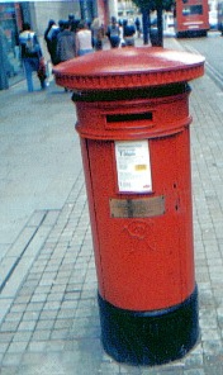 post   box  which  survived  a  bomb  attack