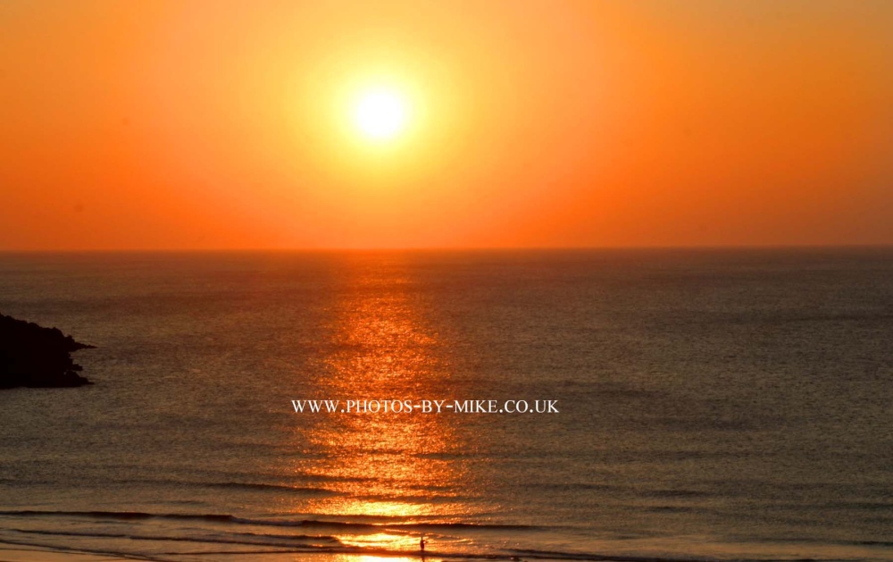 Sunset over Fistral Beach