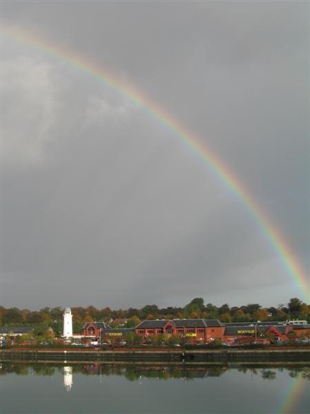 Rainbow over Preston Dock-18 October 2004