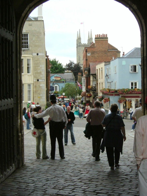 Old Town: View of old part of Windsor from castle gate