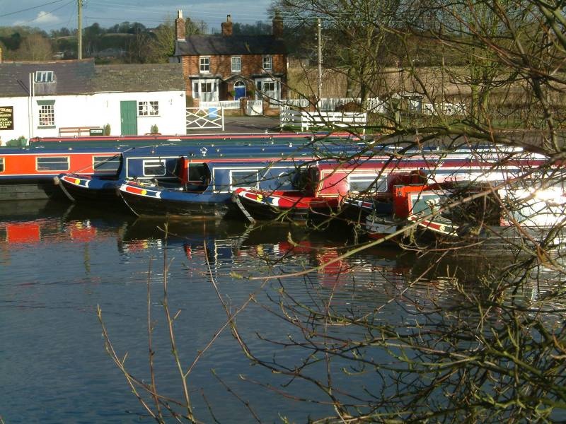 Photograph of Canal boats at the junction