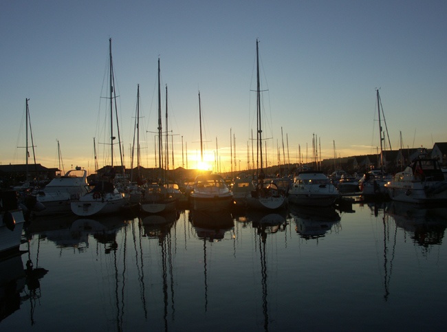 Port Solent sunset over Harbour