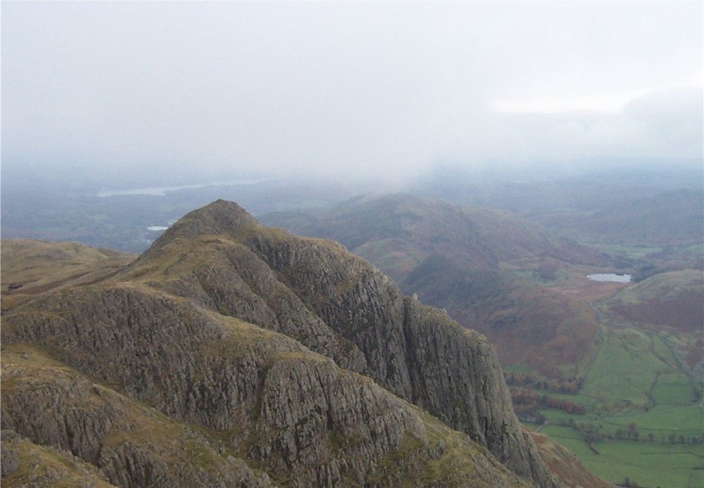 Loft Crag from summit of Pike o Stickle, Langdales, Lakes