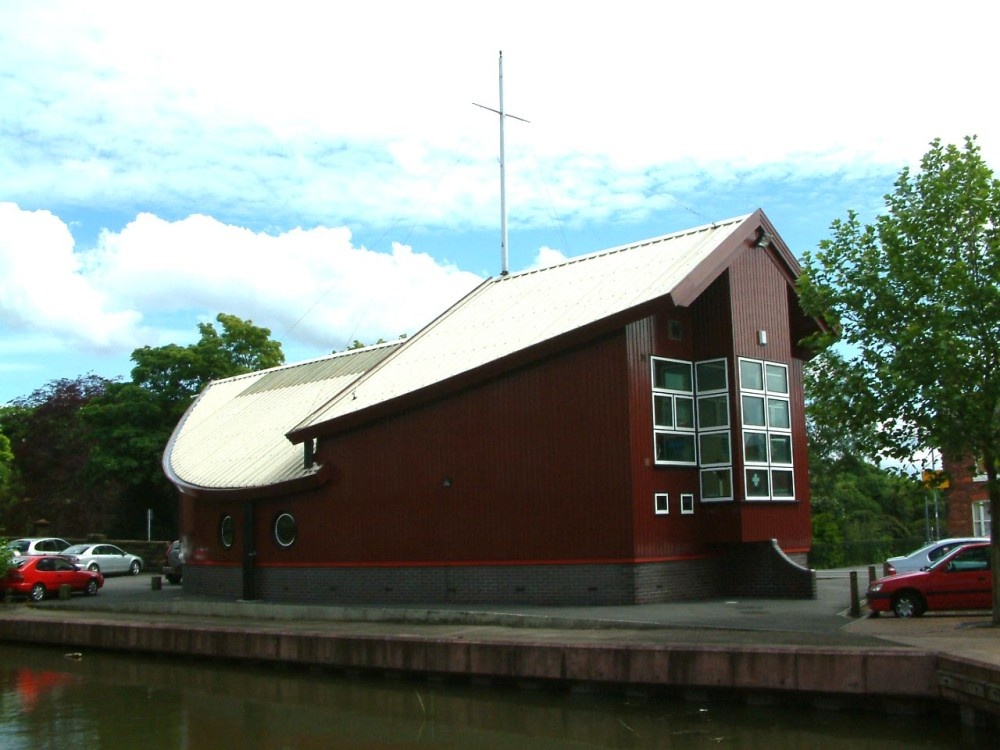 Scout hut,in the old port area ,Chester, Built to the of a ship