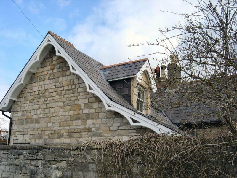 Chimneys and Roof Decorated Eaves