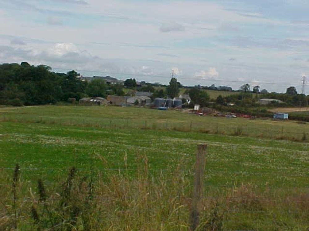 Halse, Northamptonshire. View of Farm from Home