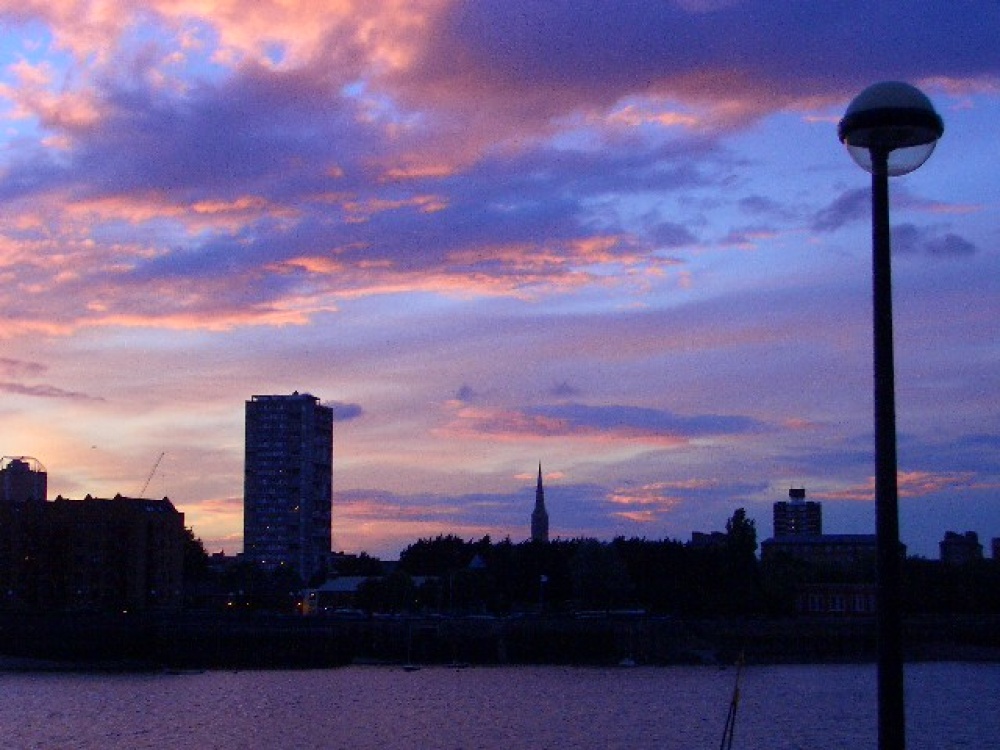 Sundown over Wapping, East London