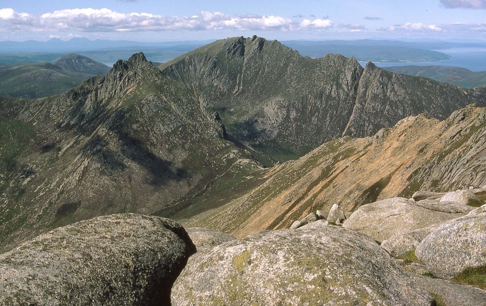 View from 'Goat Fell' towards 'Cir Mhor' and 'Caisteal Abhail', Arran