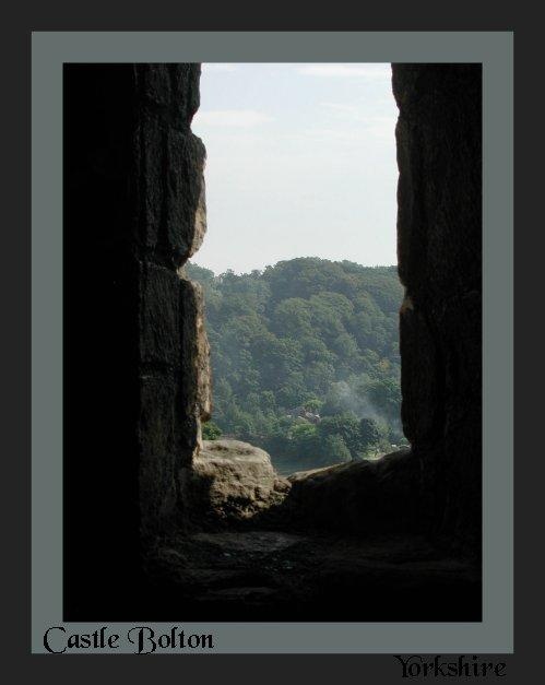 Inside Castle Bolton looking out