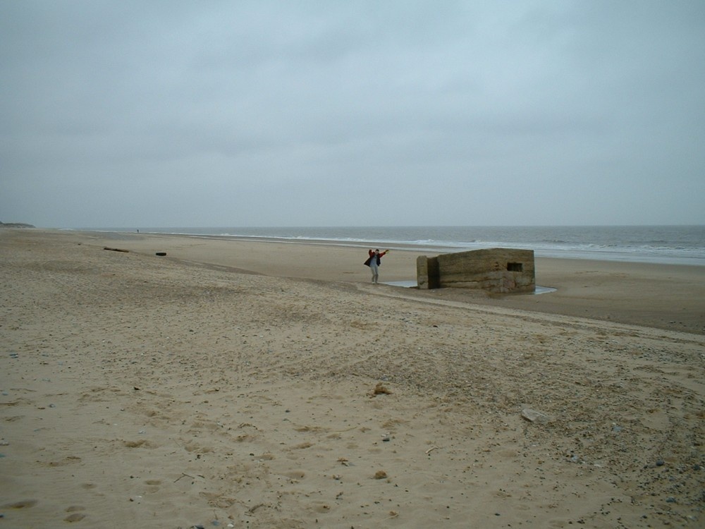 Photograph of A view of the beach and pill box at Hemsby near Yarmouth, Norfolk