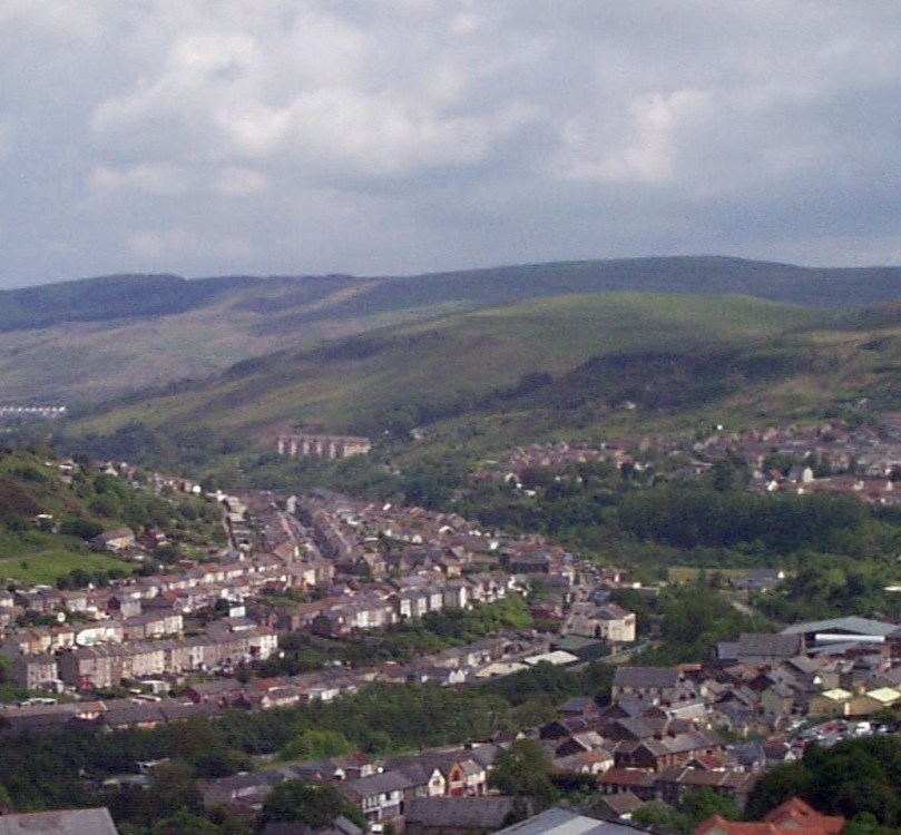 Trealaw and Tonypandy from Clydach, Rhondda photo by Anthony John