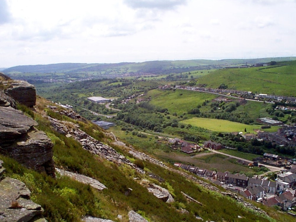 Penrhiwfer and Williamstown from Pen-y-Graig mountain, Rhondda