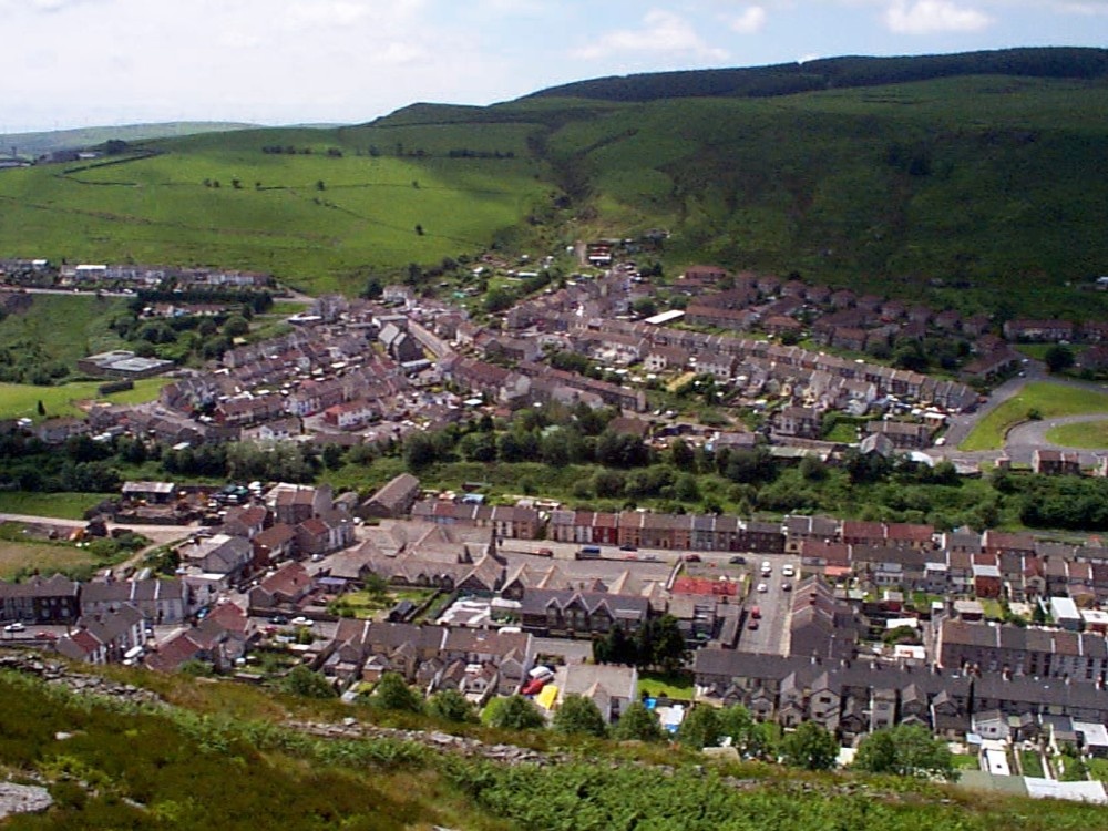 Penrhiwfer and Williamstown from Pen-y-Graig mountain, Rhondda