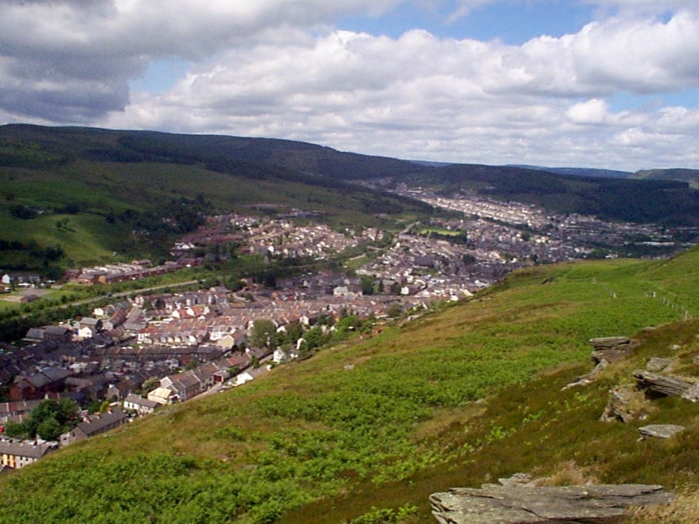 Pen-y-Graig and Tonypandy from Pen-y-Graig mountain, Rhondda