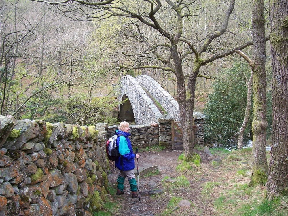 The millennium Bridge over the River Duddon, Dunnerdale, S W Lakes