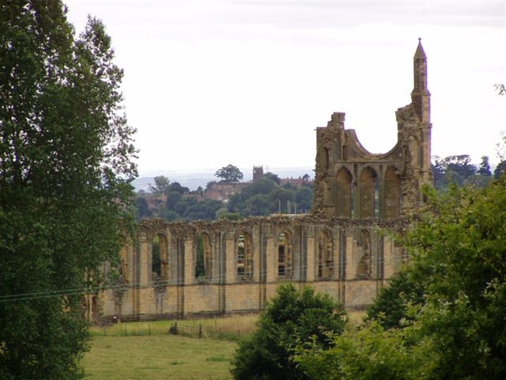Byland Abbey with Coxwold church in the distance, near Thirsk, North Yorkshire photo by Malcolm Parnaby