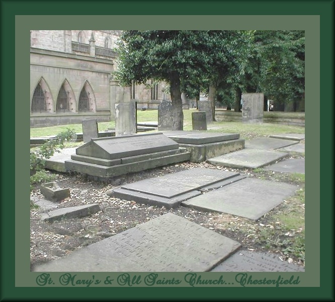 The cemetery at St. Mary's and All Saints Church in Chesterfield, Derbyshire