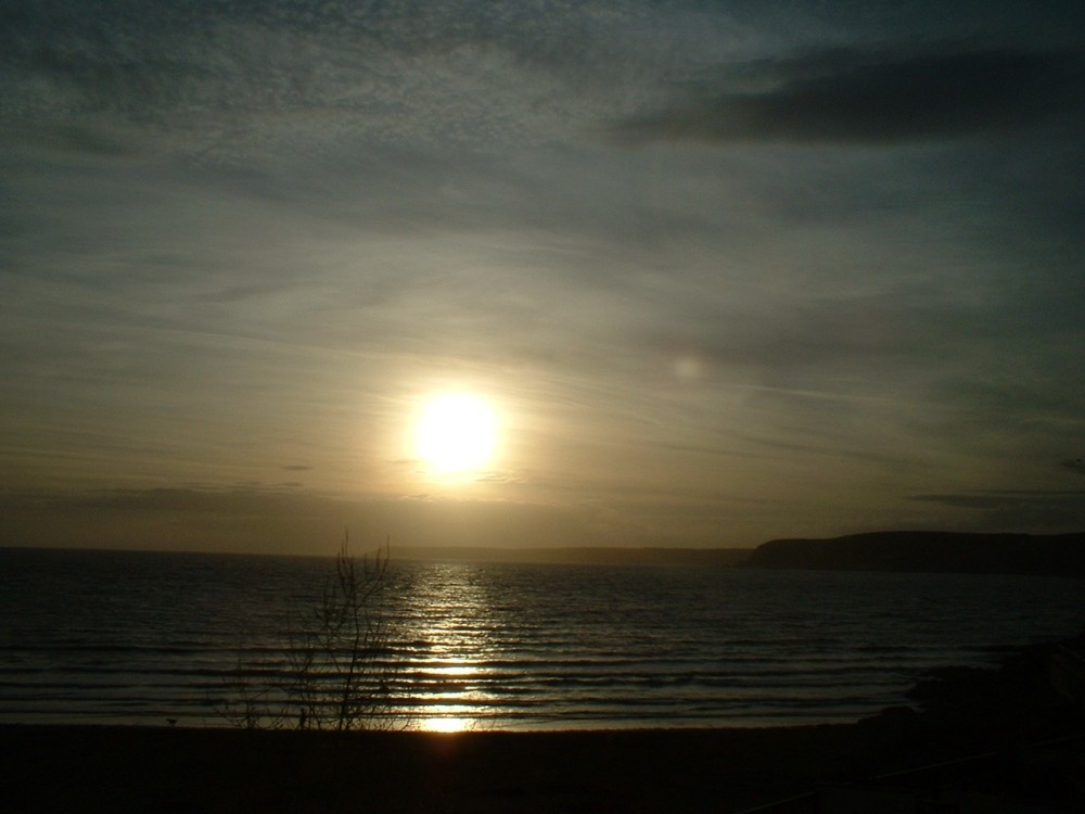 sunset from bigbury bay, south Devon