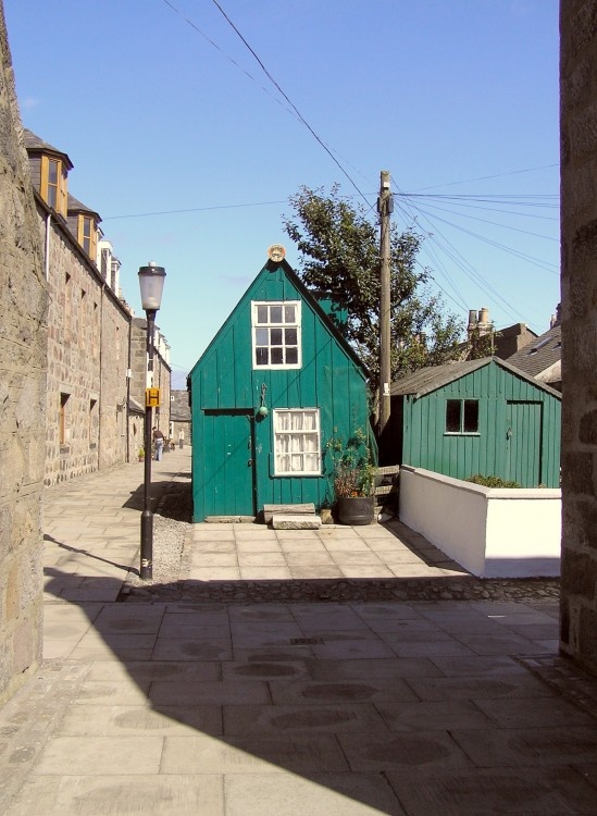 Traditional fishermen cottages at the foot of the Dee ( Aberdeen Harbour Mouth).