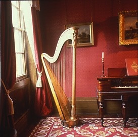 Harp. Holst Birthplace Museum, Cheltenham photo by Holst Museum