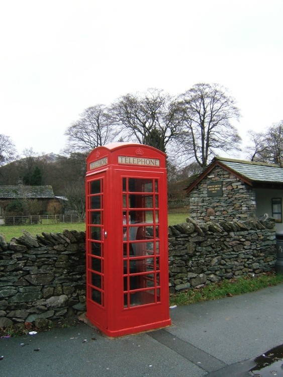 Phone box in Grasmere, Jan 05